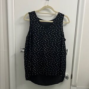 Apt. 9 Black Sleeveless Top with Colorful Dots